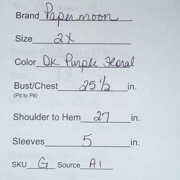 Papermoon Mauve Floral Blouse Puff Sleeve Keyhole Back Plus Size 2X - Picture 7 of 7